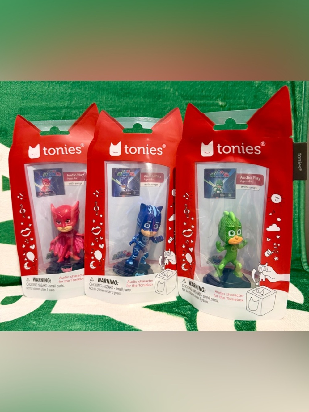 Tonies Lot Of 3 PJ Masks Figures Catboy Owlette Gekko Audio Story Music Toniebox